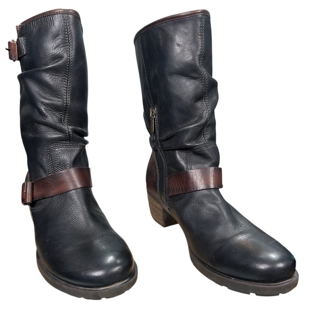 Pikolinos Women’s Le Mans Black Leather Moto Ankle Boot Size 40 US 9/9.5 - Picture 5 of 11